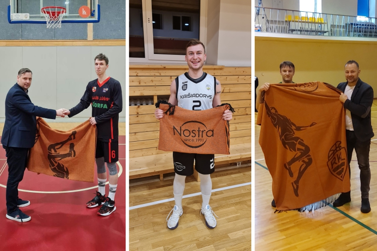 Penkioliktos savaitės MVP (iš kairės): Laimonas Remeikis („Lūšis“), Rokas Grėbliūnas („Savingė“), Jonas Gineika (Ukmergės SC). 